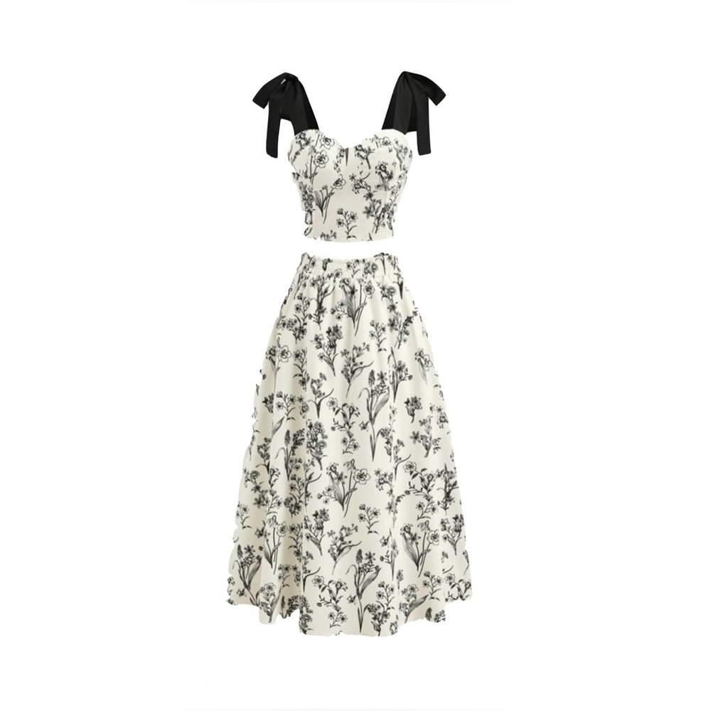 Floral Maxi Skirt & Top Set